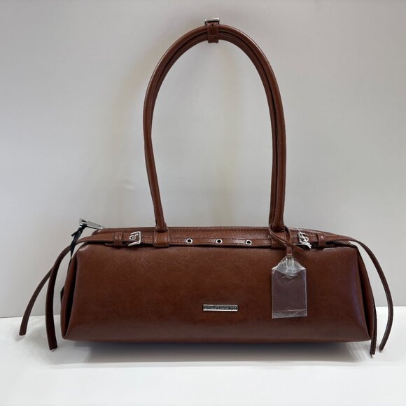 House of Harlow 1960 - Barrel Shoulder Bag - Brown Vegan Leather - NWT - Picture 4 of 13